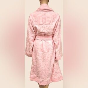 Dolce & Gabbana BATH ROBE IN TERRY COTTON JACQUARD Medium  Pink